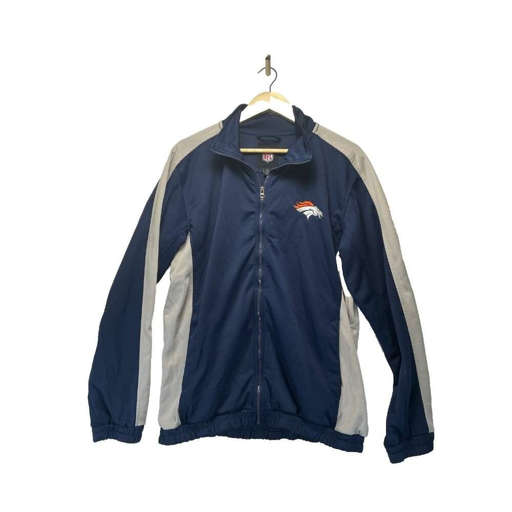 NFL Denver Broncos Navy Full Zip Track Jacket Size Medium